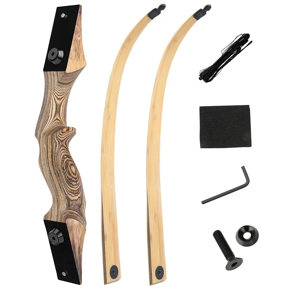 BLACK HUNTER 60'' Recurve Bow 25-60lbs Right/Left Hand Bow Tech Wood Traditional Bow Wooden Split Archery Bow For Hunting