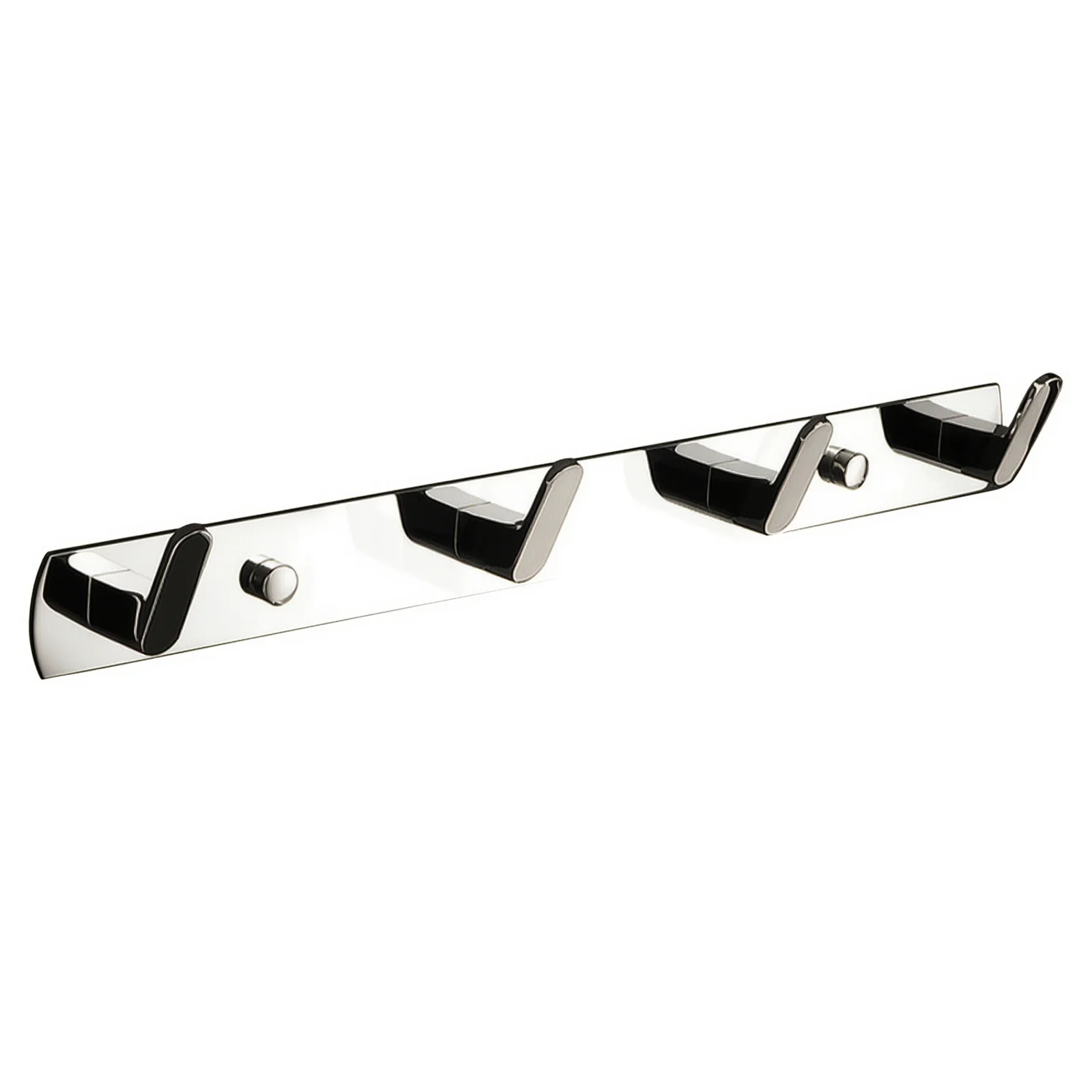 Durable Wall Mount Handheld Shower Head Holder Toilet Wand Holder With 4 Stylish Chrome Hooks Robe