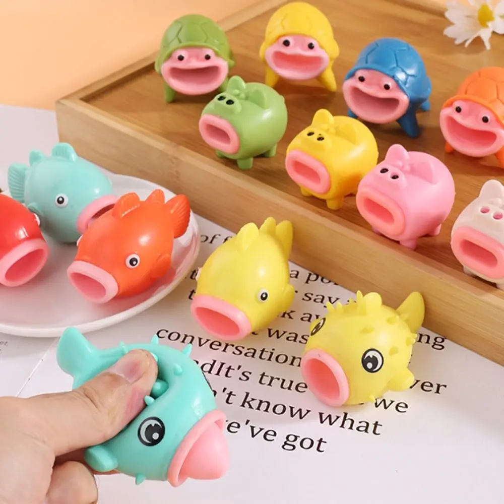 Zunge Kleben Tier Prise Stressabbau Spielzeug Schwein Fisch Clown Schildkröte Zappeln Spielzeug Release Stress Kinder Cartoon Puppe Prise