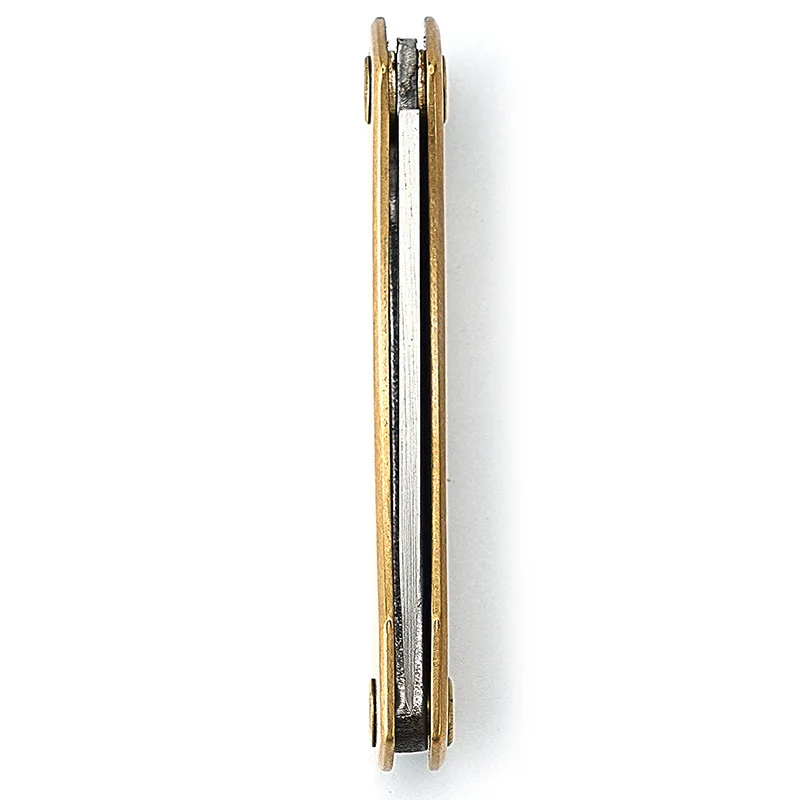 Nuovo Coltello pieghevole J211 D2/Lama di Damasco Manico in ottone Campeggio Survial Caccia all'aperto Coltelli tascabili tattici EDC Multitool