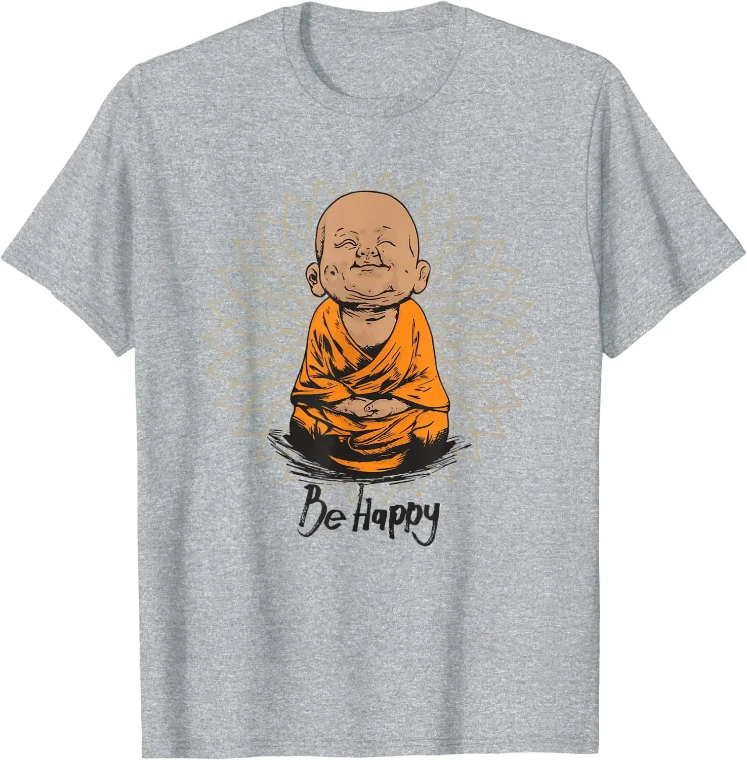 

Be Happy Shirt Zen Little Baby Buddha Tshirt Mandala T Gift T-Shirt Graphic T Shirts Oversized T Shirt Casual Cotton Tees
