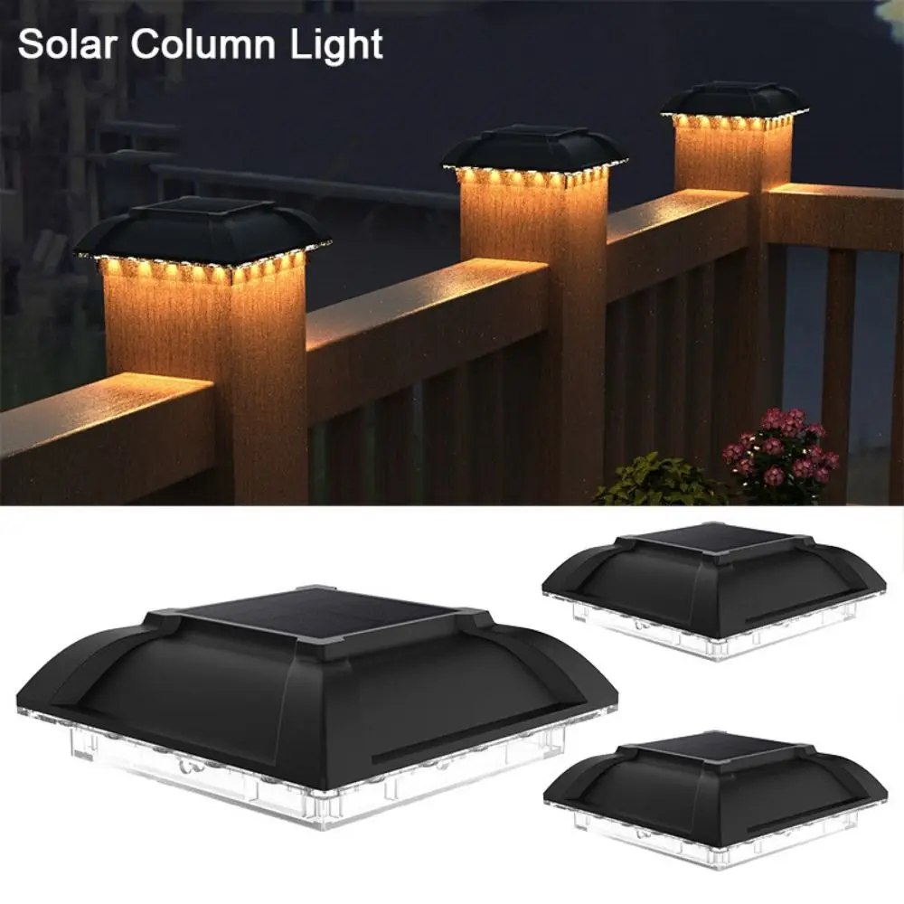 

Square Solar Column Light Solar Powered LED Lighting Outdoor Decorative Post Cap Light Waterproof Warm Light Outdoor Garden Lamp