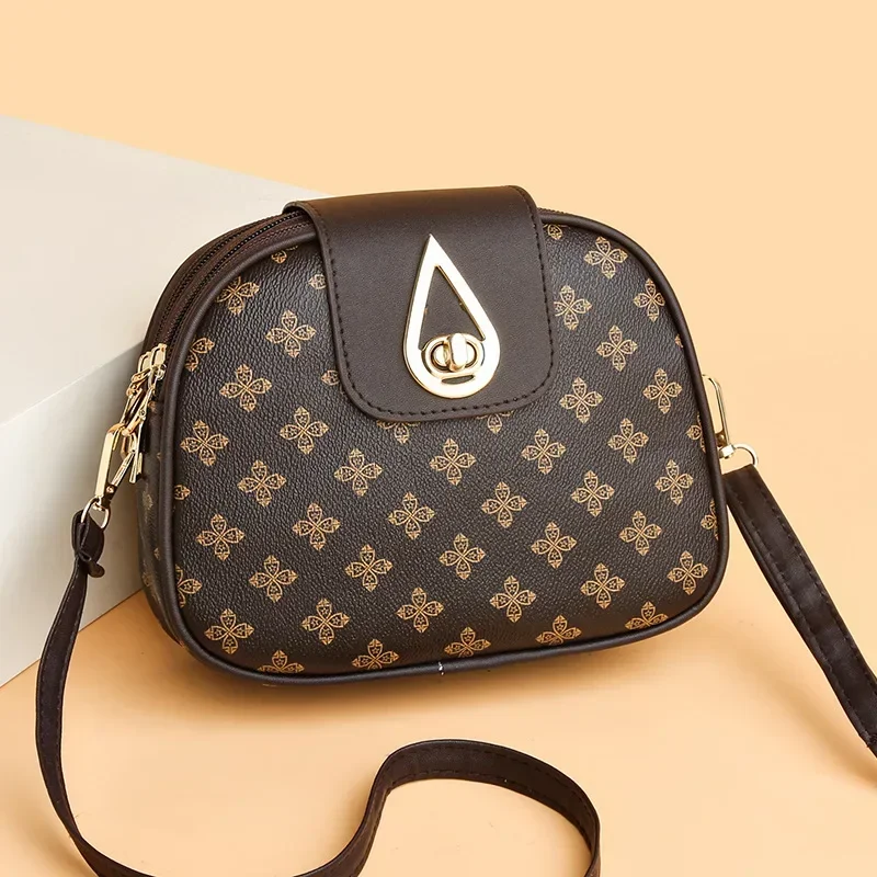 Women Bag Drop Lock Mother Multi-layer Shoulder Crossbody Bag Purses Handbags Luxury Famous Brand