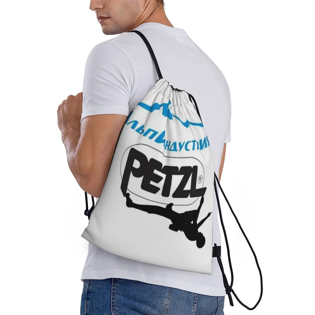 

Sport Petzl Backpacks Portable Drawstring Bundle Pocket Storage Bag Book Bags for Travel Students