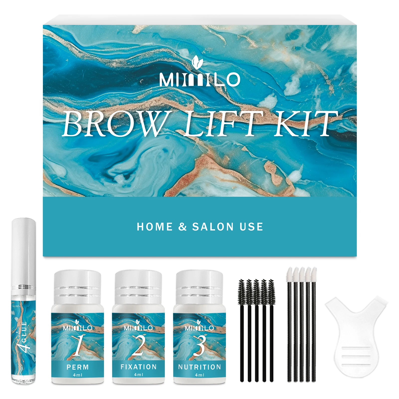 Kit de mise en forme des sourcils/levage professionnel, sans cruauté, ensemble complet d'outils comprenant une lotion nourrissante à la kératine