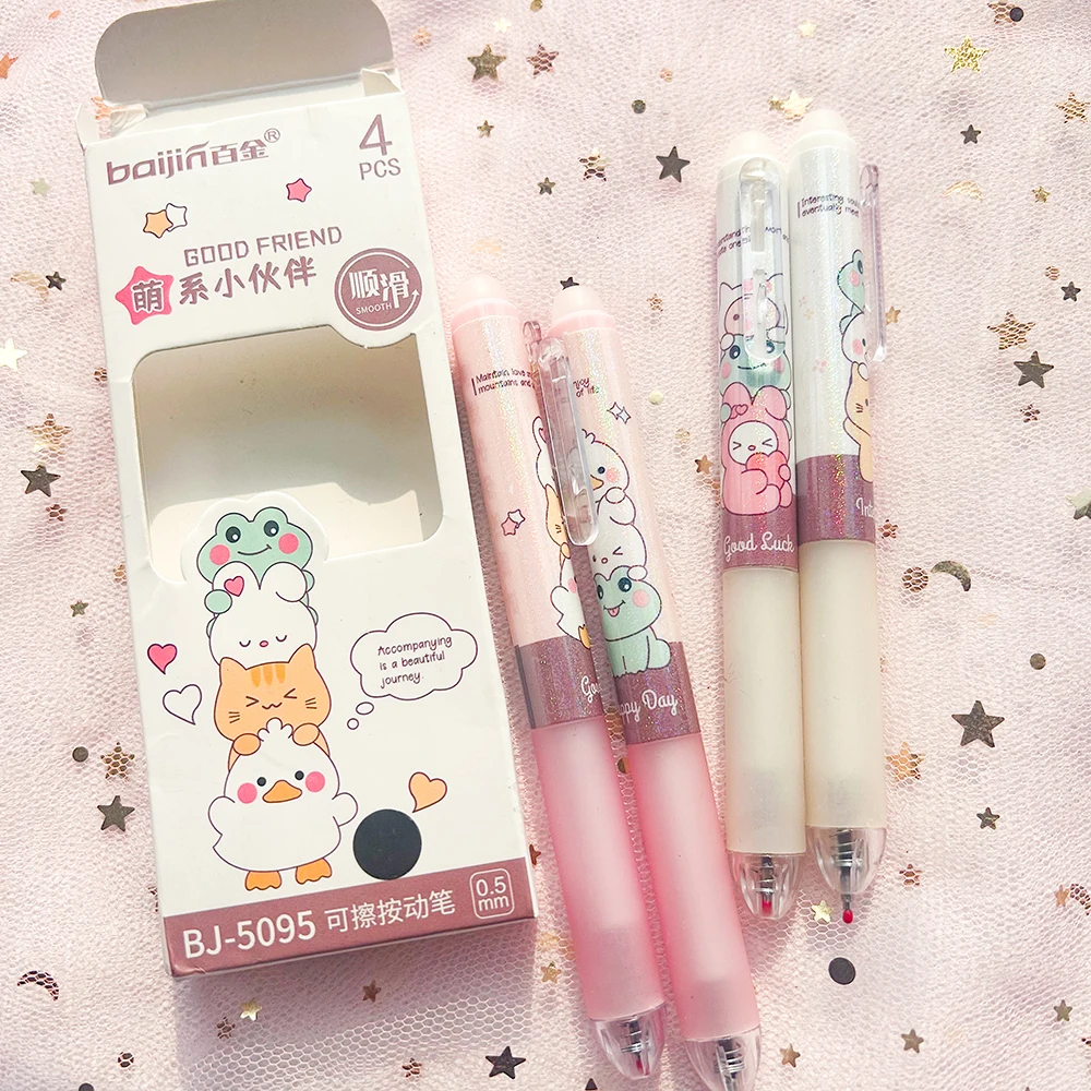 

40pcs Kawaii Cat Erasable Pens for Writing School Stationery Wholesale Japanese Stationery Erasable Gel Pens Students Acessories