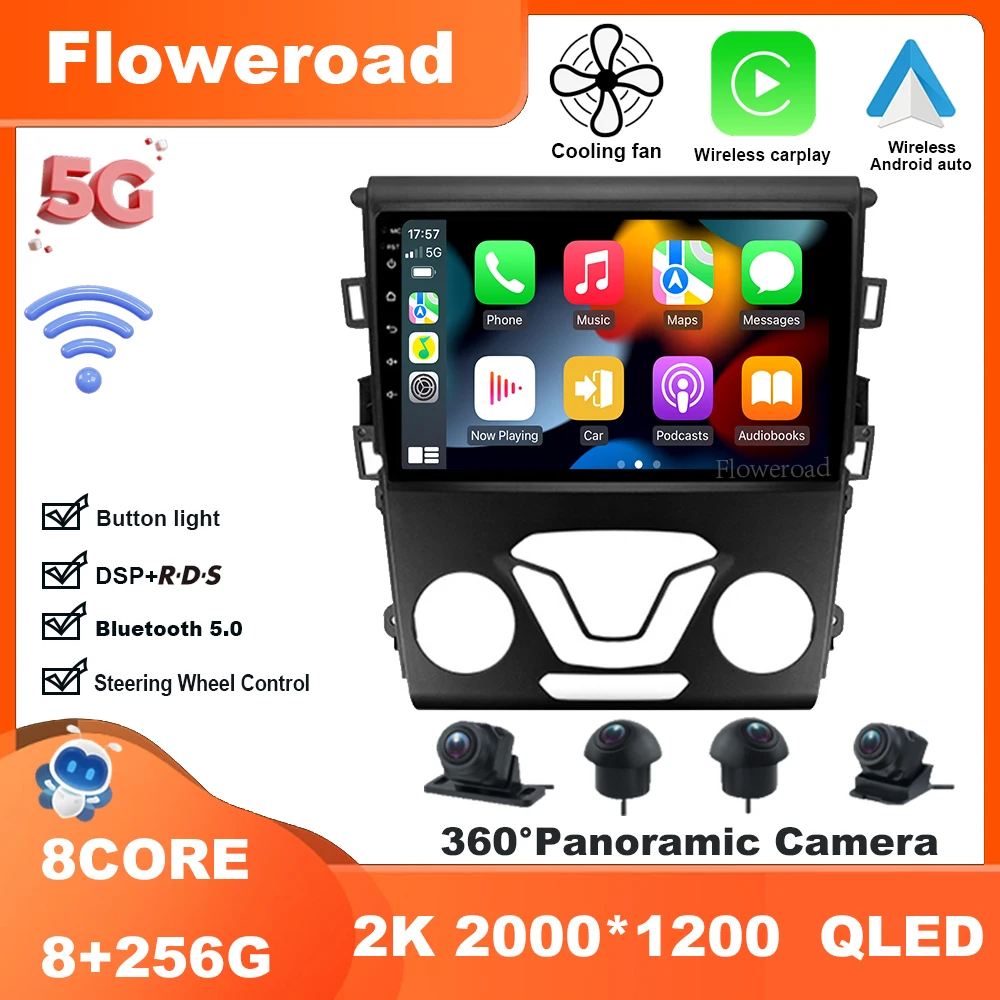 

For Ford Mondeo 5 2014-2019 Android13 Car Radio Multimedi Video Player Navigation stereo Carplay Auto 5GWiFi BT DSP GPS