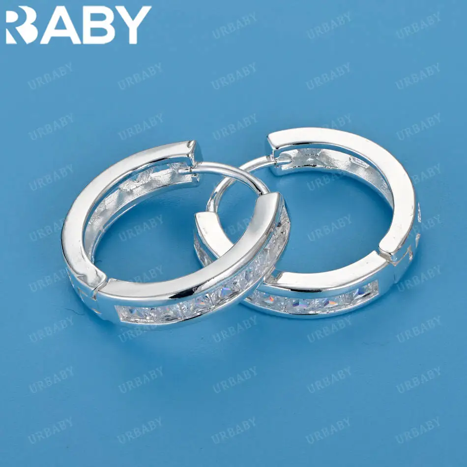 

URBABY 925 Sterling Silver Zircons Wedding Hook Beautiful High Quality Earring Jewelry For Women Daily Wear And Trend Gift