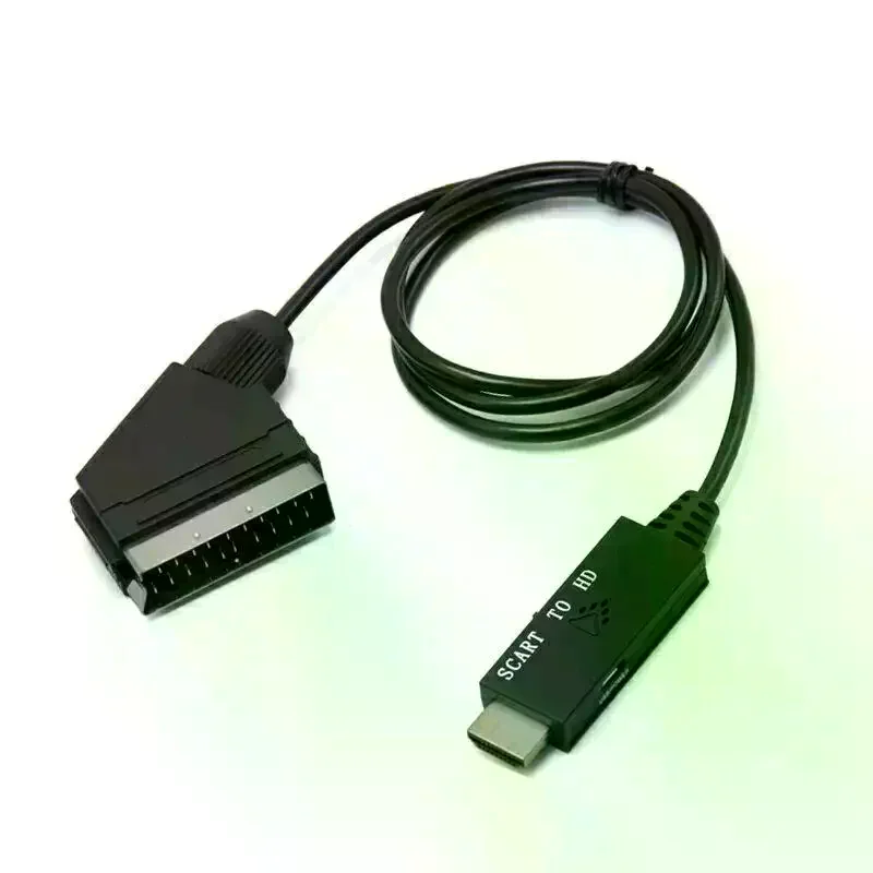 1Set -Compatible Input To Scart Output Plug And Play For VHS VCR DVD HD -Compatible To Scart Audio Video Converter Cable