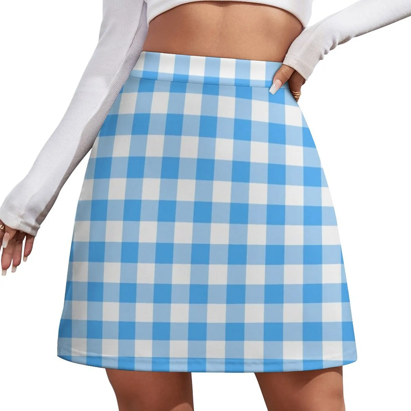 

Blue Gingham Mini Skirt festival outfit women summer dresses for women 2026 Short skirts Evening dresses