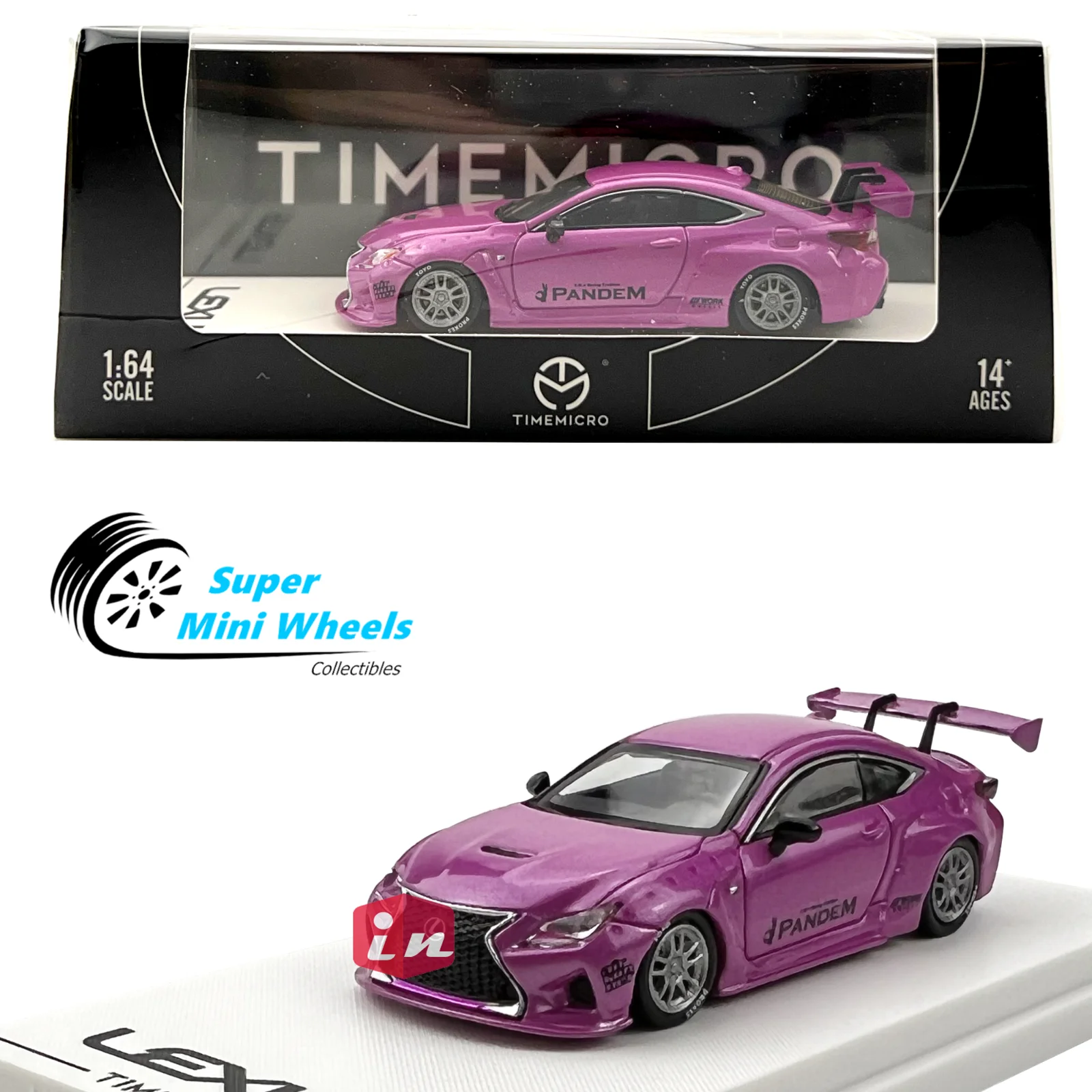 

Time Micro 1:64 RCF Wide Body (Rose Red) DieCast Model Car Collection Limited Edition Hobby Toy Car