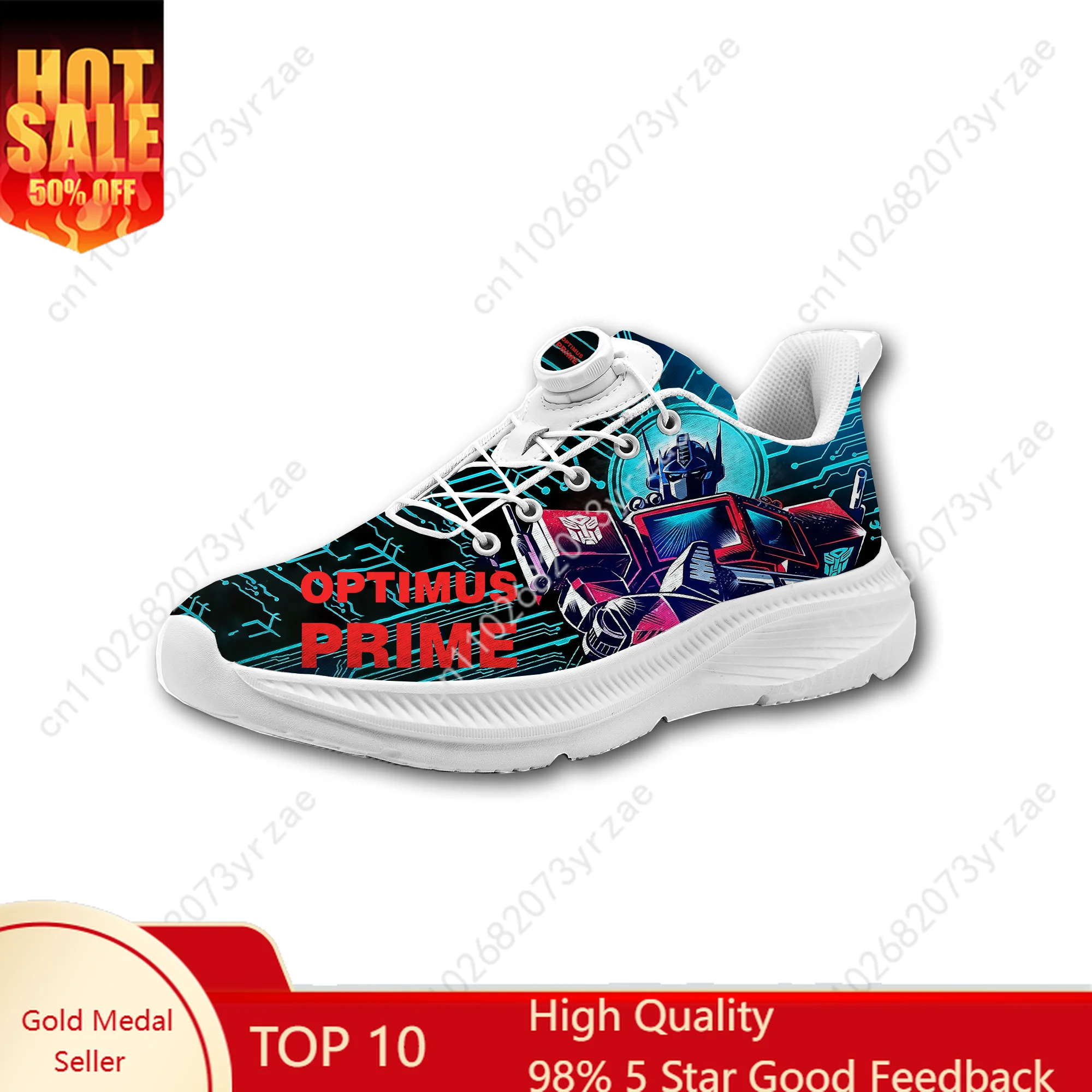 

Optimus Prime Sneakers Mens Womens Sports Shoe Laceless Rotating Button Walking Shoes Fashion Lightweight Customize Sneaker