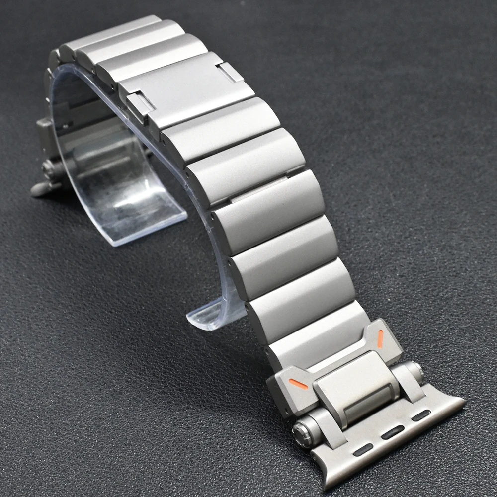 Magnetic Titanium Strap for Apple Watch 49mm 45mm 44mm 42mm Luxury Men Band for Iwatch Series 9 8 7 Se 6 5 Ultra 2 Link Bracelet