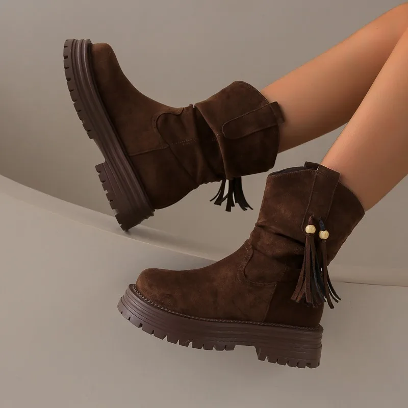 

Современные ботинки на квадратном каблуке до щиколотки, весенне-осенние женские ботинки, распродажа 2023, модные женские ботинки с круглым носком и пряжкой на среднем каблуке