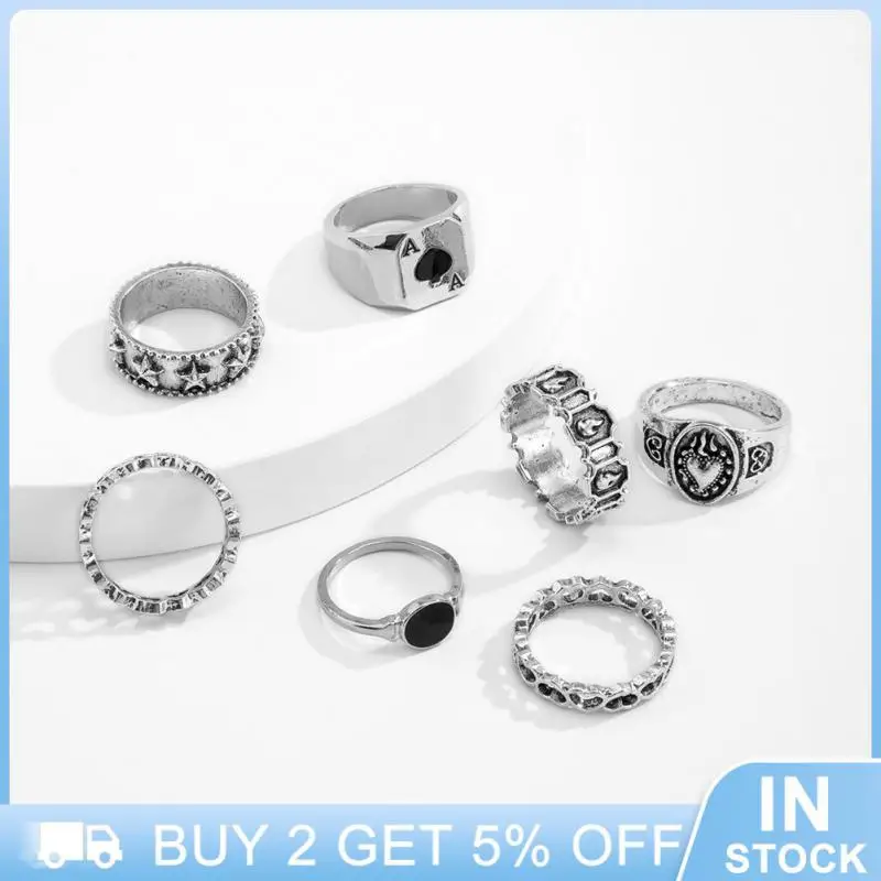 

Statement Piece Geometric Design Stylish Street Style Jewelry Streetwear Must-have Perfect Gift Men's Ring Set Fashionable