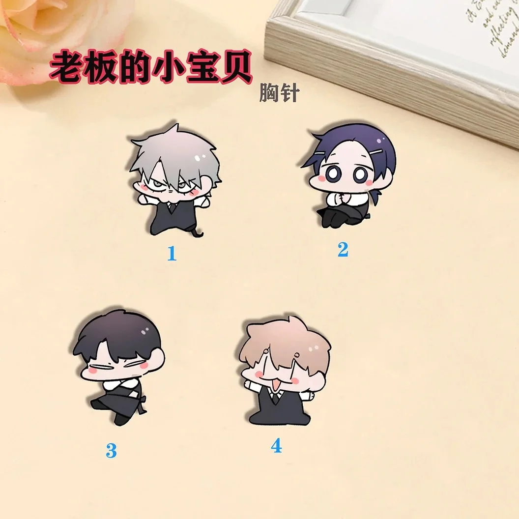 

Брошь «Маленькое сокровище Босса», белый значок периферийных игр с героями мультфильмов Yusheng, милый студенческий рюкзак, высокоэстетичное украшение