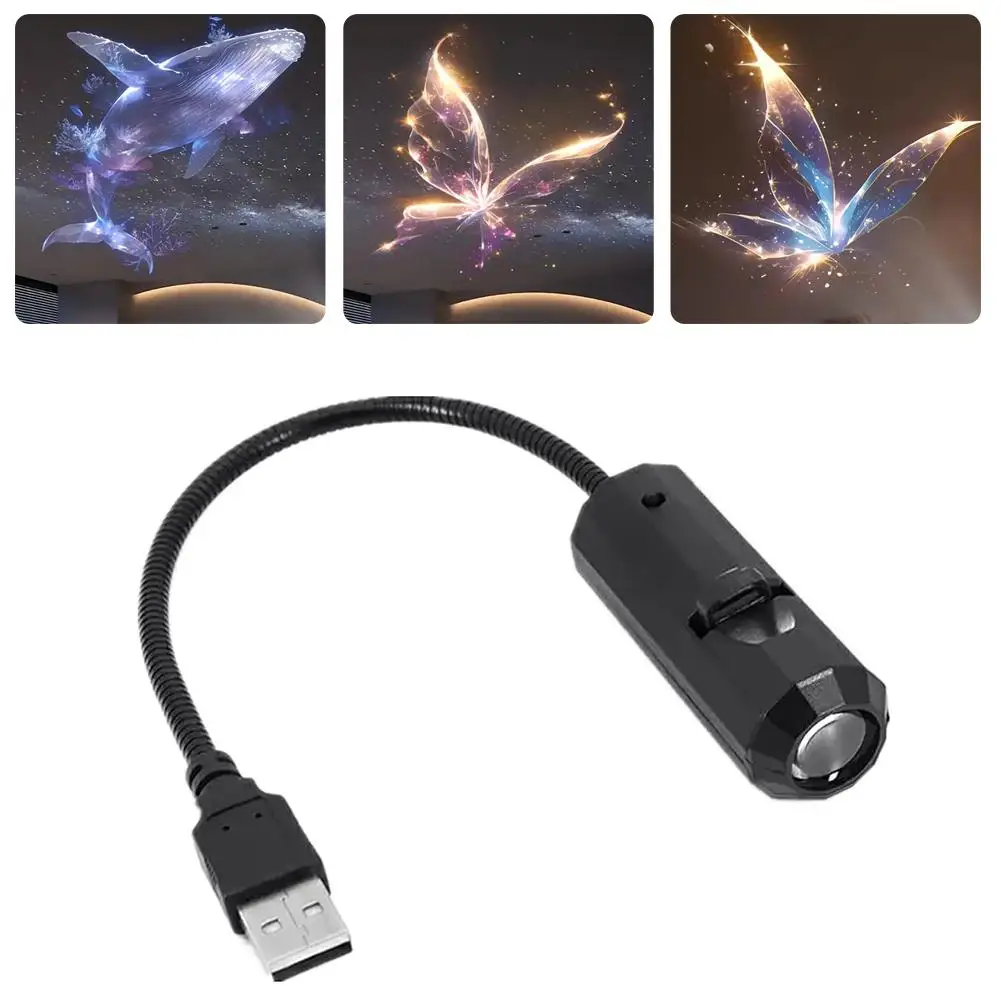 

LED Projector Light Whale Butterfly Jellyfish Starfish Patterns ABS Material USB Powered Night Light for Bedroom Party Decor