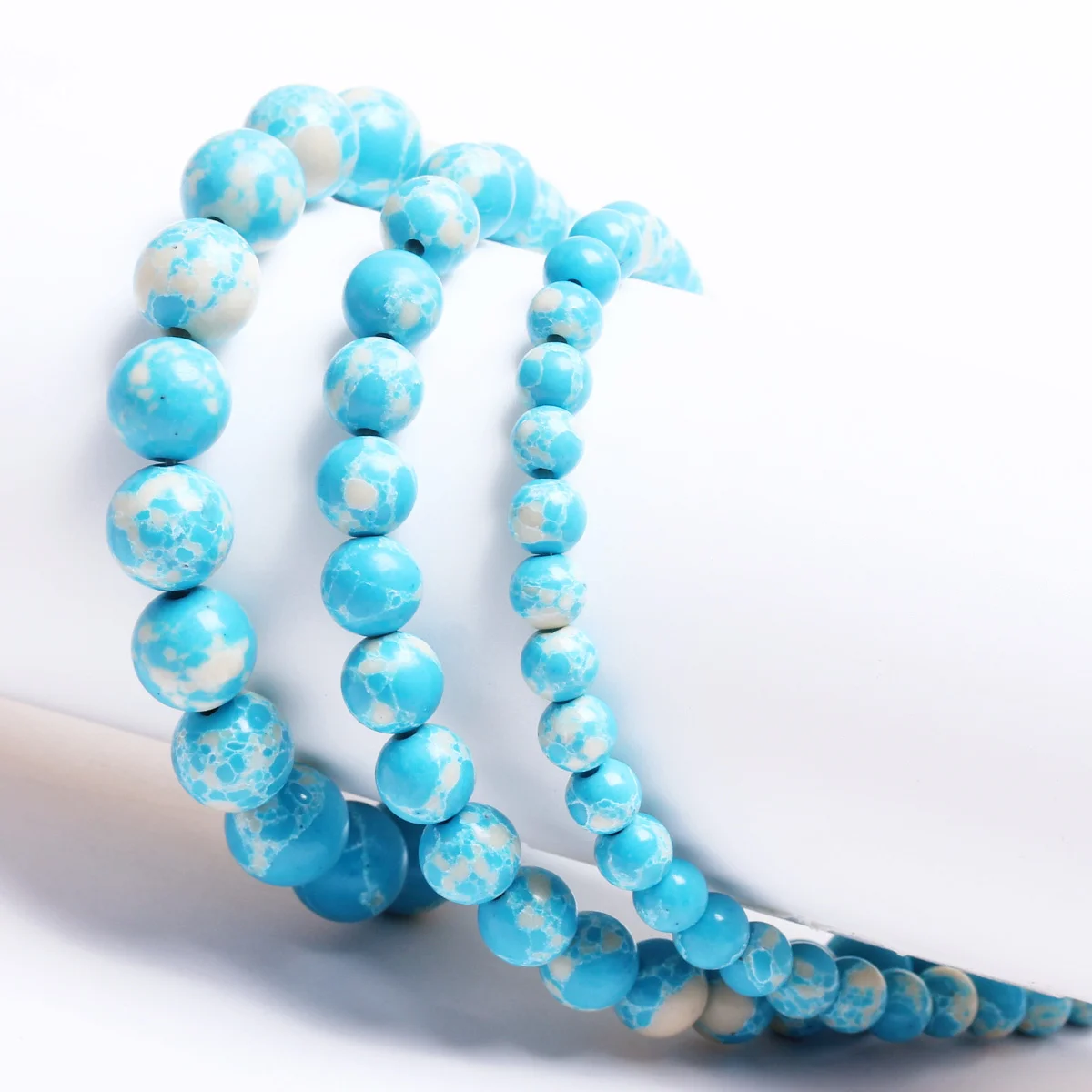 4/6/8/10mm High-quality Sky Blue Natural Stone Emperor Stone Round Beads DIY Bracelet Necklace Handmade Beading Material