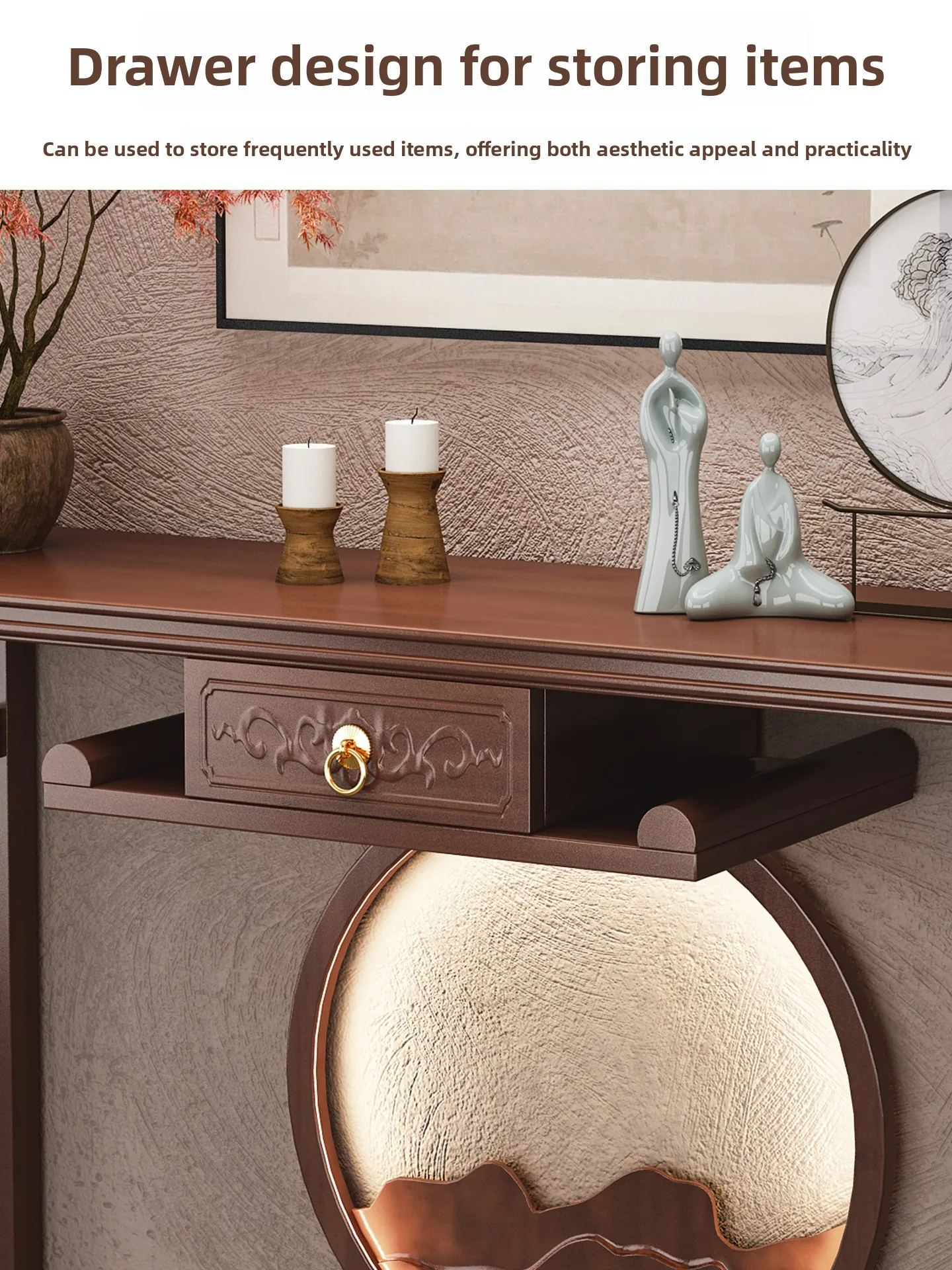 Cz entrance narrow entrance door storage rack new table chinoiserie decorative table living room end