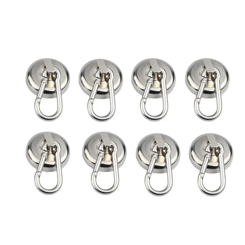 5/10PCS Magnetic Hooks Carabiner Magnetic Hooks Super Strong Neodymium Magnet with Swivel Carabiner Heavy Duty Magnetic Hooks