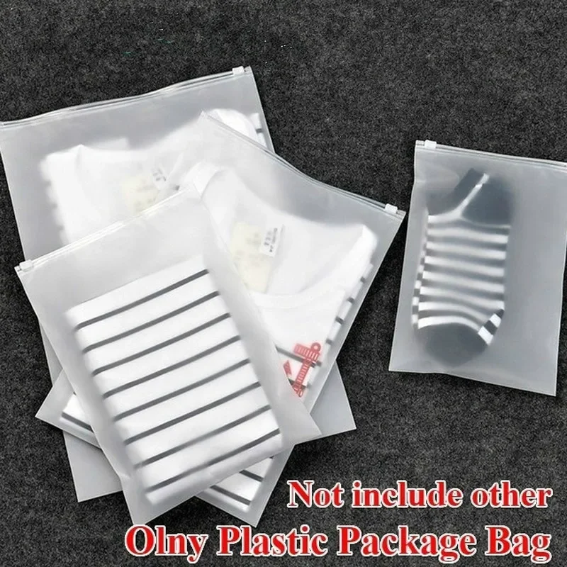 Portable Frosted Clear Plastic Package Cloth Travel Storage Bag Custom Waterproof BagZipper Lock Self Seal Clothes Organizer