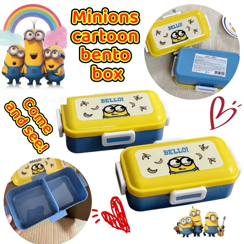 

Cartoon Little Yellow Man Picnic Breakout Box Student Fruit Snack Box Portable Dim sum Storage Box Lunch Box