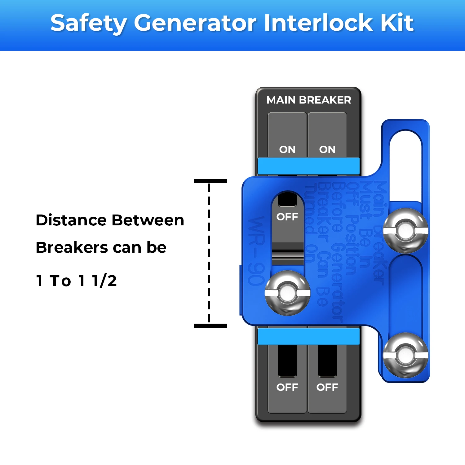 A Set Blue WR-90 Generator Interlock Kit , Eaton / Cutler Hammer 100 amp panel