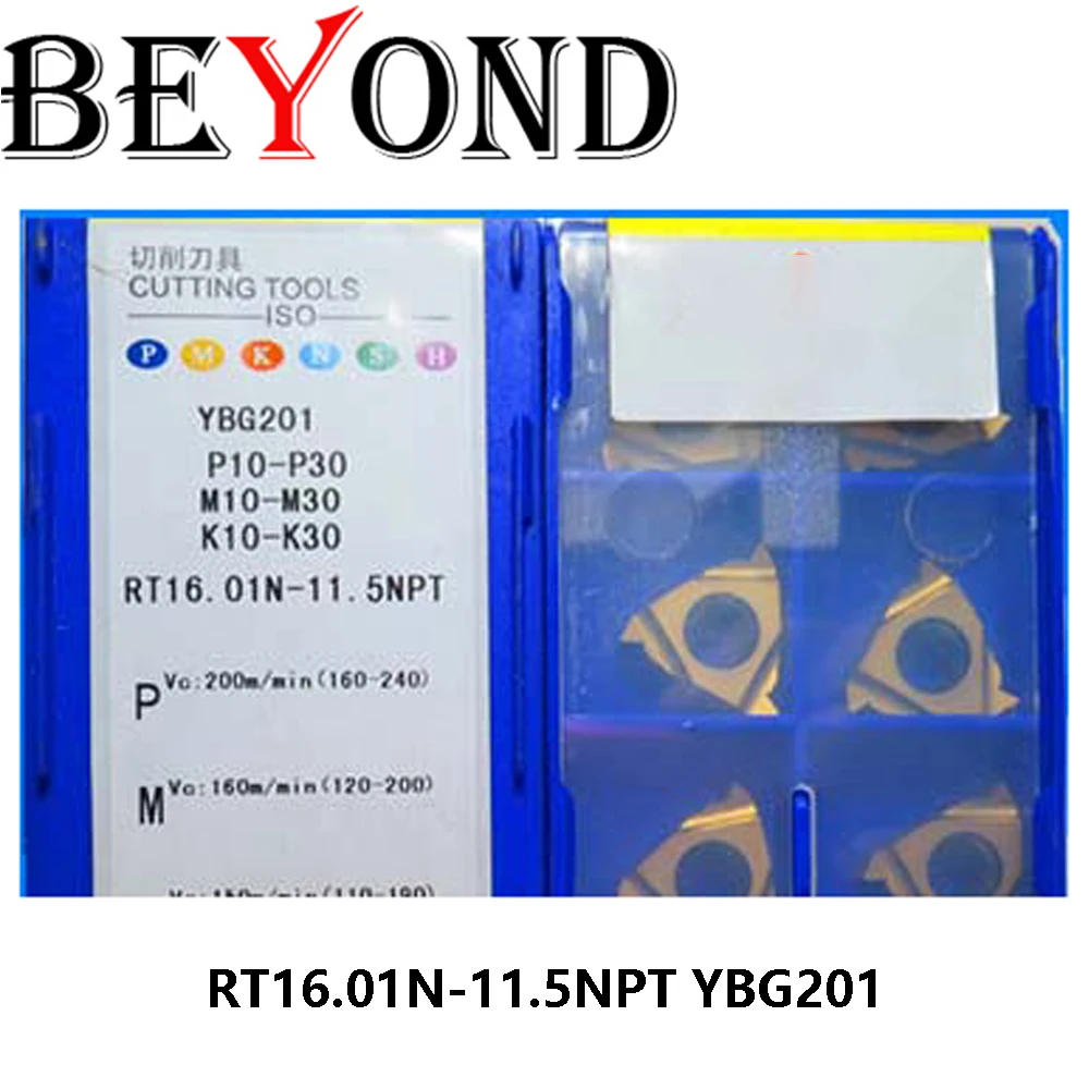 

100% Original RT16.01N-11.5NPT YBG201 Cutter CNC Machine Turning Tools Carbide Inserts RT16.01N BEYOND Blades Threading Boring