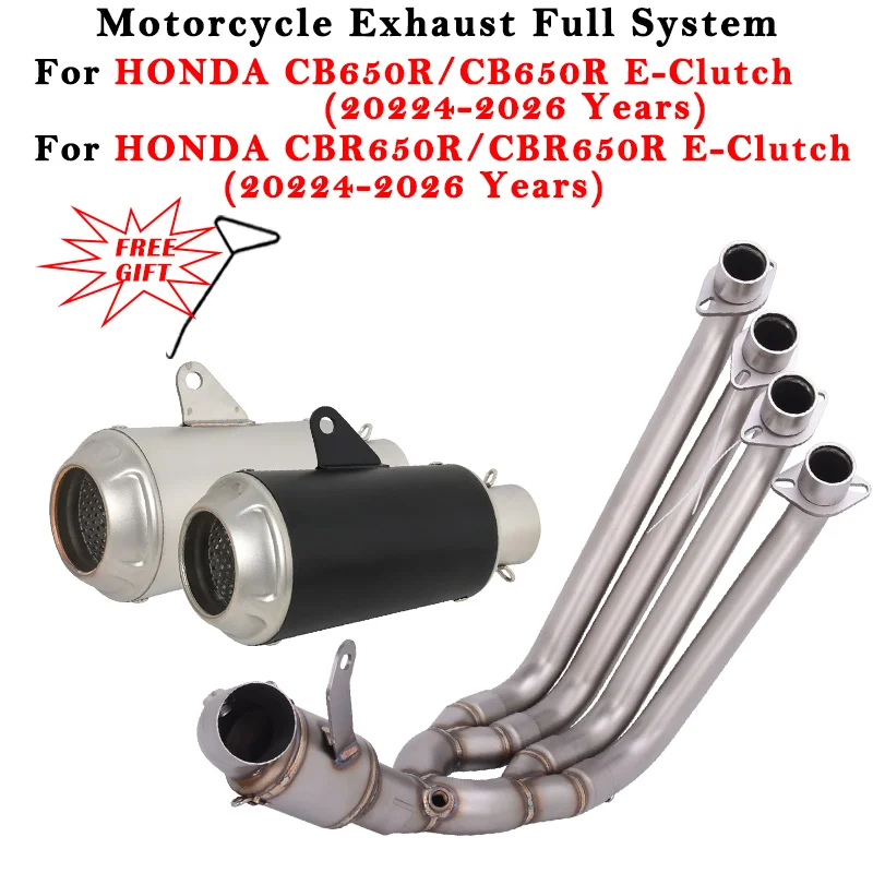Escape de motocicleta modificado con silenciador y tubo de conexión delantero para HONDA CB650R CBR650R E-Clutch CB CBR 650R 2024 2025 2026