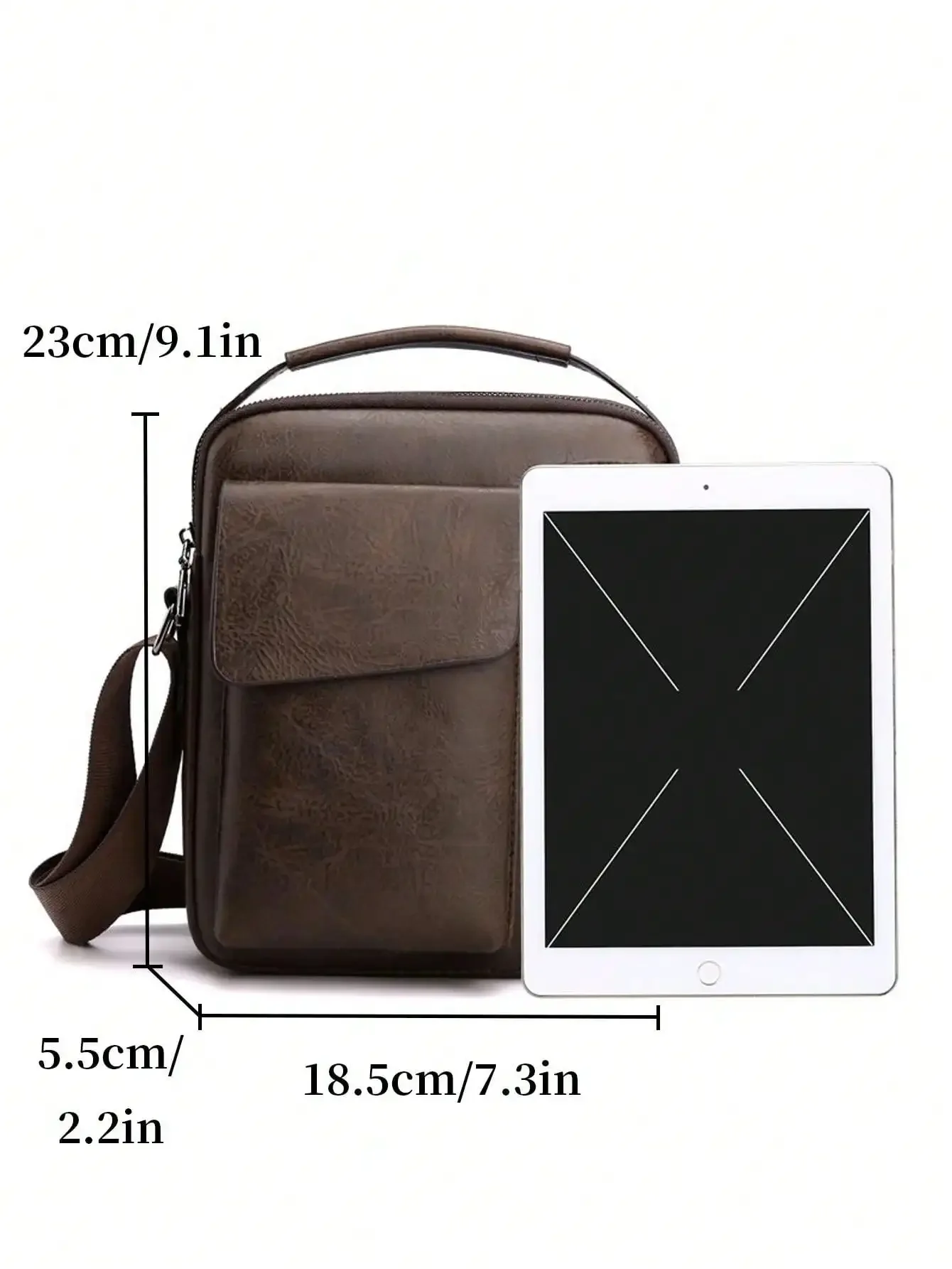 Men\'s Vintage Pu Leather Shoulder Bag Men\'s Business Carry-on Bag Crossbody Bag Business Travel Crossbody Bag