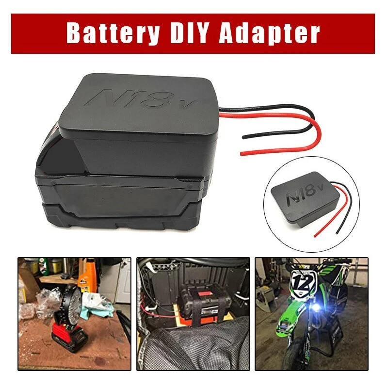 Battery Adapter for Milwaukee 18V M^18 Power Source 14 Gauge Wires Battery Converter Connector DIY Power Wheels Adapter Toys