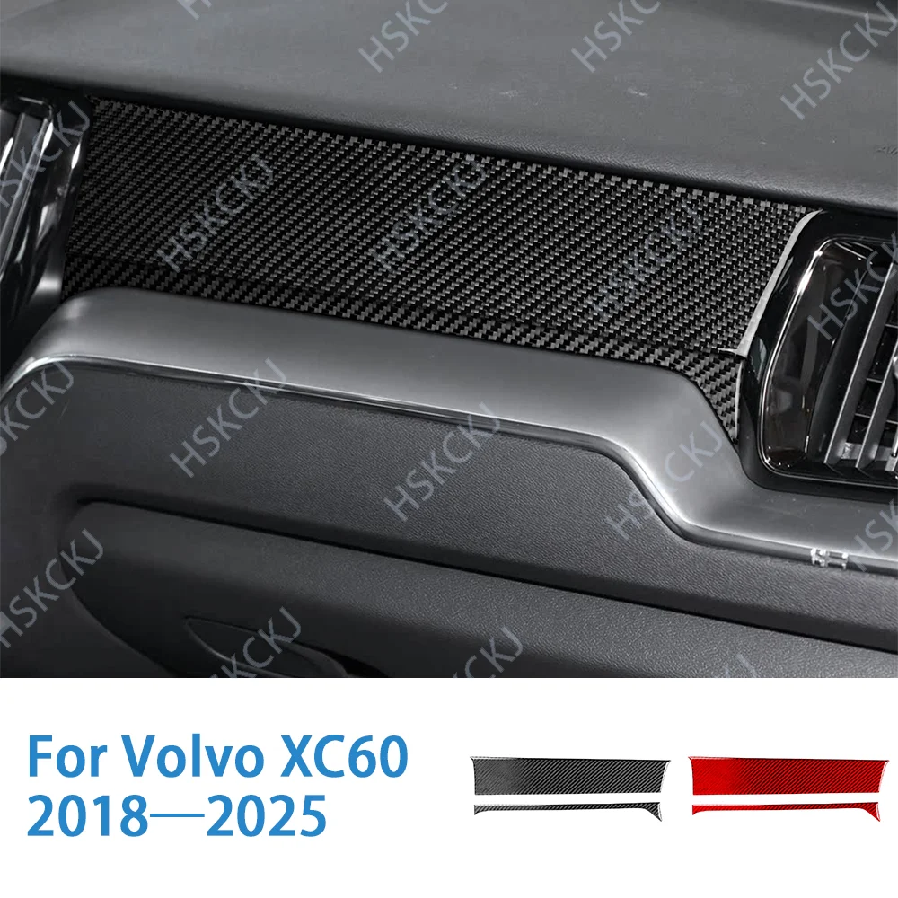 

For Volvo XC60 2020—2025 Carbon Fiber Car Accessories Sticker Copilot Passenger Side Dashboard Panel Trim Interior Mouldings