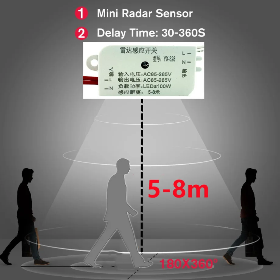 AC 110V 220V 50Hz Auto Infrared Sensor Switch PIR Microwave Radar Body Motion Sensor Module High Quality Support Drop Shipping