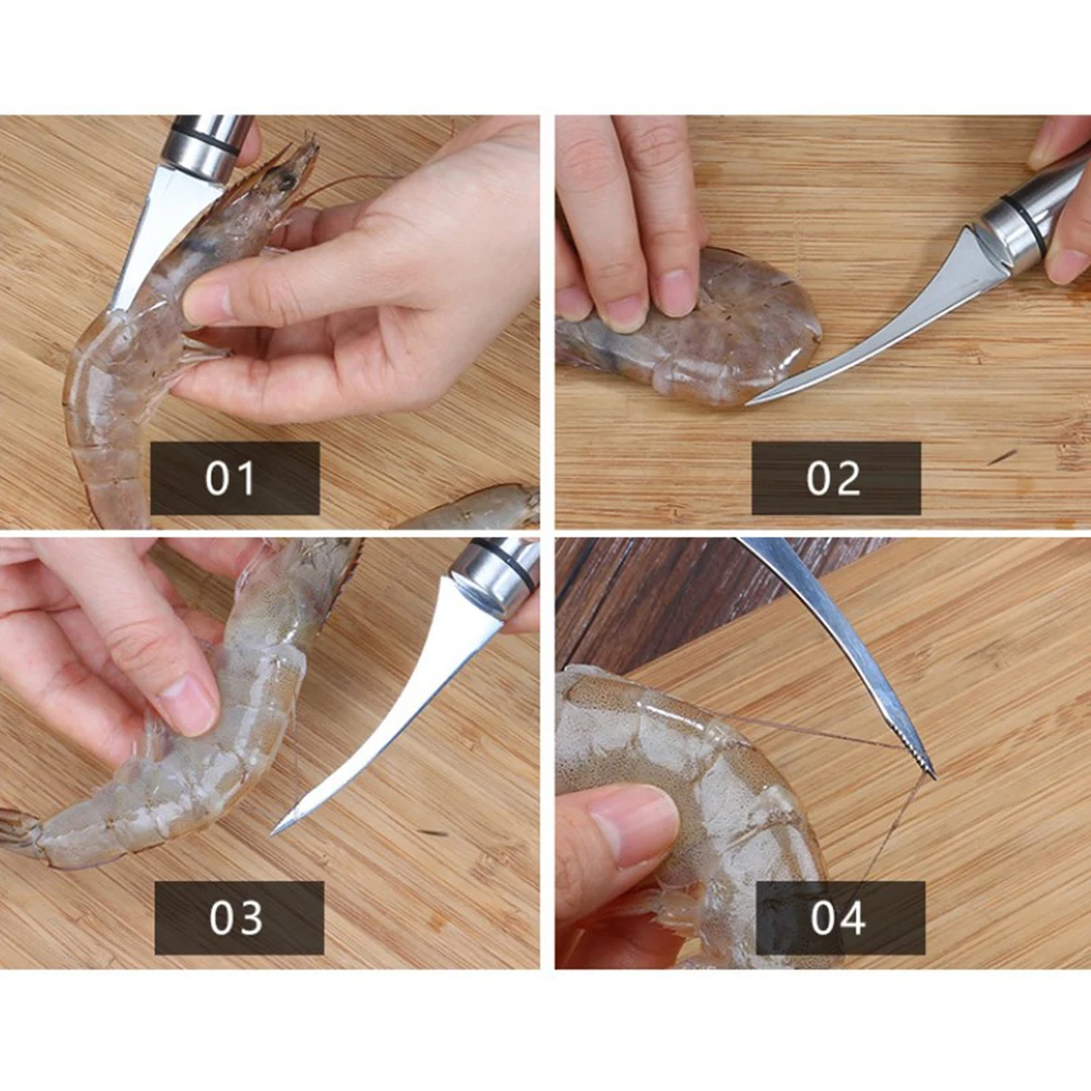 

2pcs Stainless Steel Shrimp Shears Multi-Purpose Kitchen Seafood Scissors Ergonomic Handle Corrosion Resistant Strong