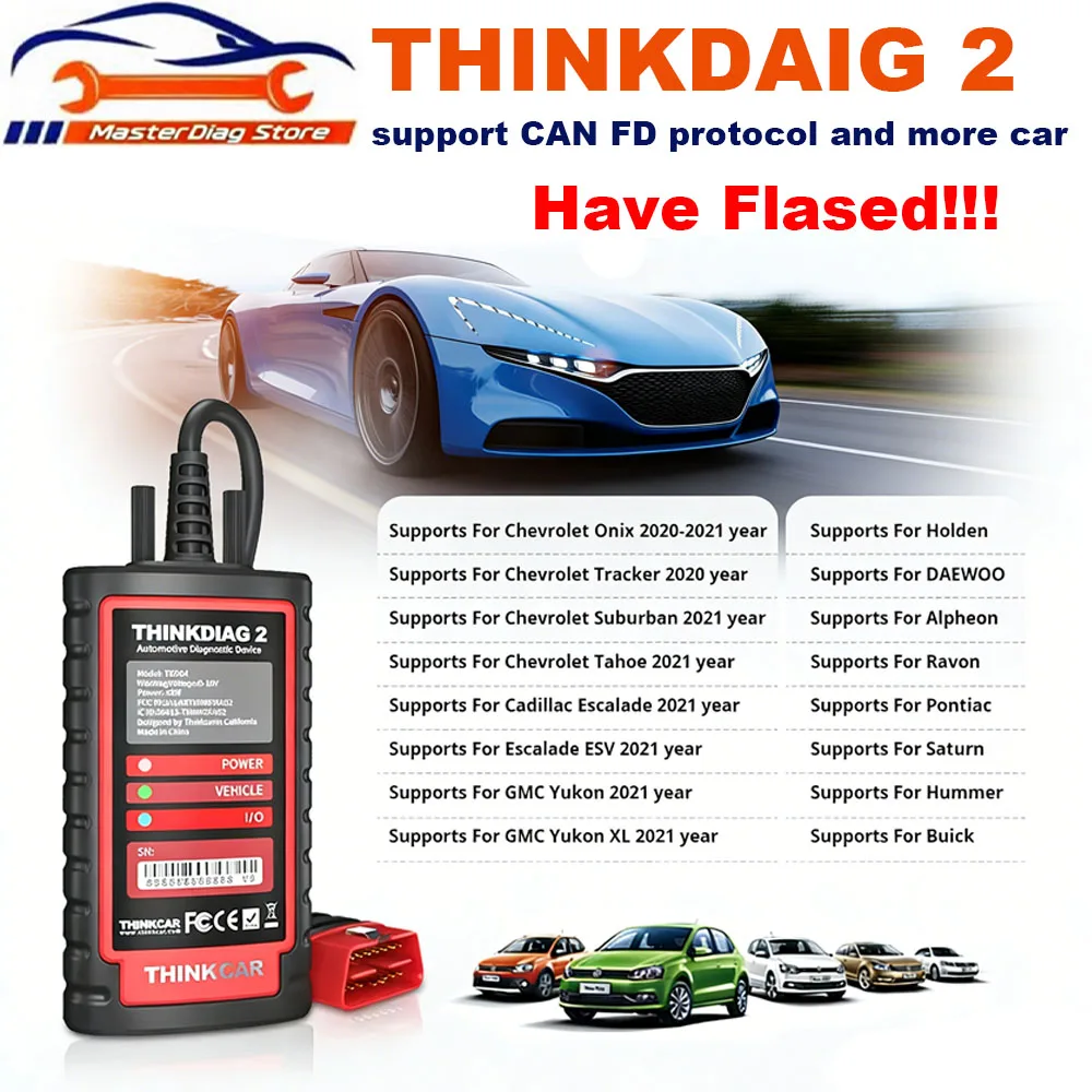 

THINKCAR Thinkdiag 2, имеет прошивку, поддержку программного обеспечения DZ, все системы диагностики PK DBScar 7 VII, поддержка CAN FD Protoco