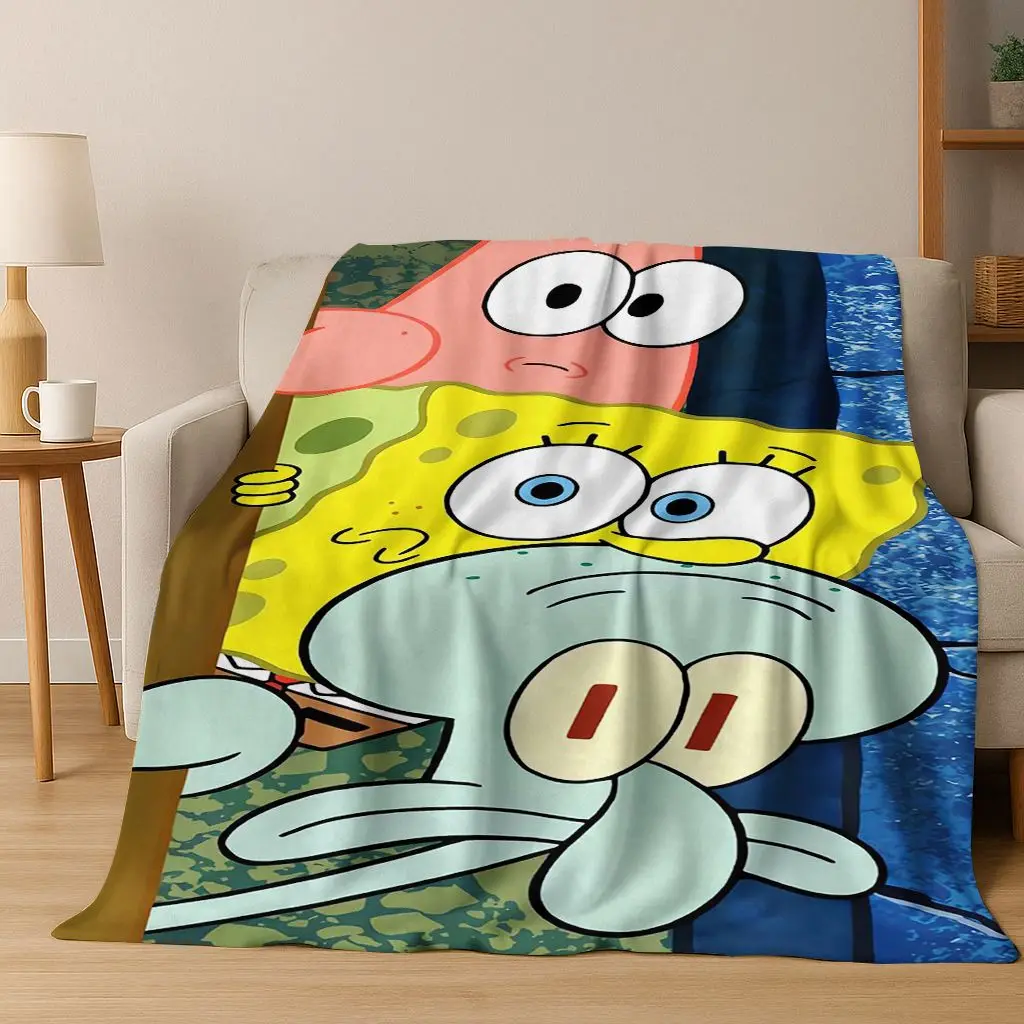 الكرتون S-سبونجبوب سكوير باتريك ستار الفانيلا بطانية لينة رمي بطانية للسرير غرفة نوم غرفة المعيشة السفر نزهة هدية #2