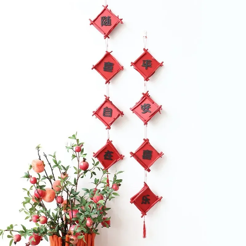 New Year's door hanging wooden decorative pendants, house warming, peace and joy, creative home layout