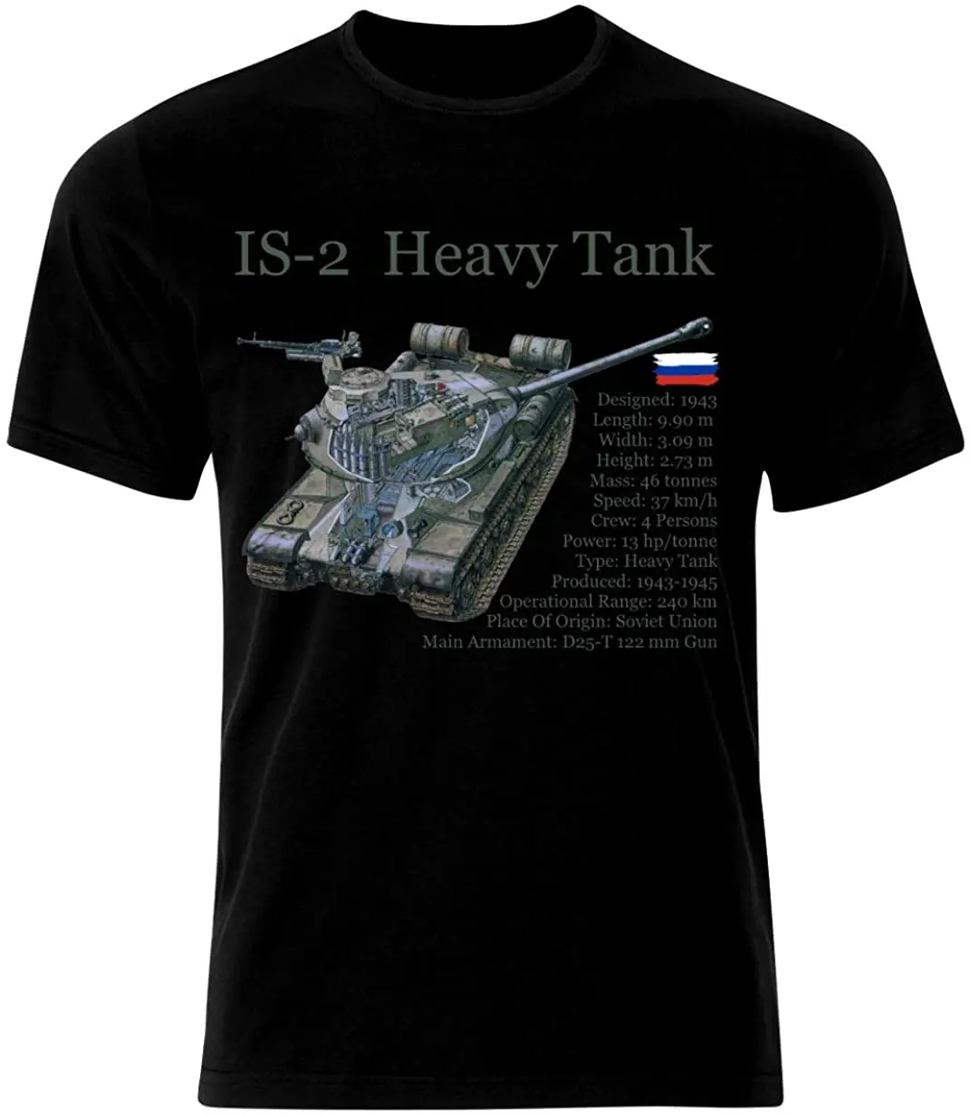 

WW2 Soviet Army Russia IS 2 Stalin Tank T-Shirt Panzer Armure War Summer Cotton O-Neck Short Sleeve Men's T Shirt New Size S-3XL