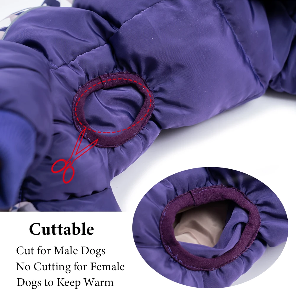 Winter Overalls for Dogs Super Thicken Warm Dog Coat Waterproof Snowsuit Full-Covered Belly Pet Clothes Jacekt for Medium Dogs