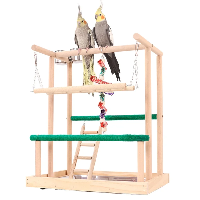 

Beloved New Home Frosted Stand Stick Parrot Stand Climbing Ladder Swing Bridge Grinding Claw Stick Bird Toy Platform