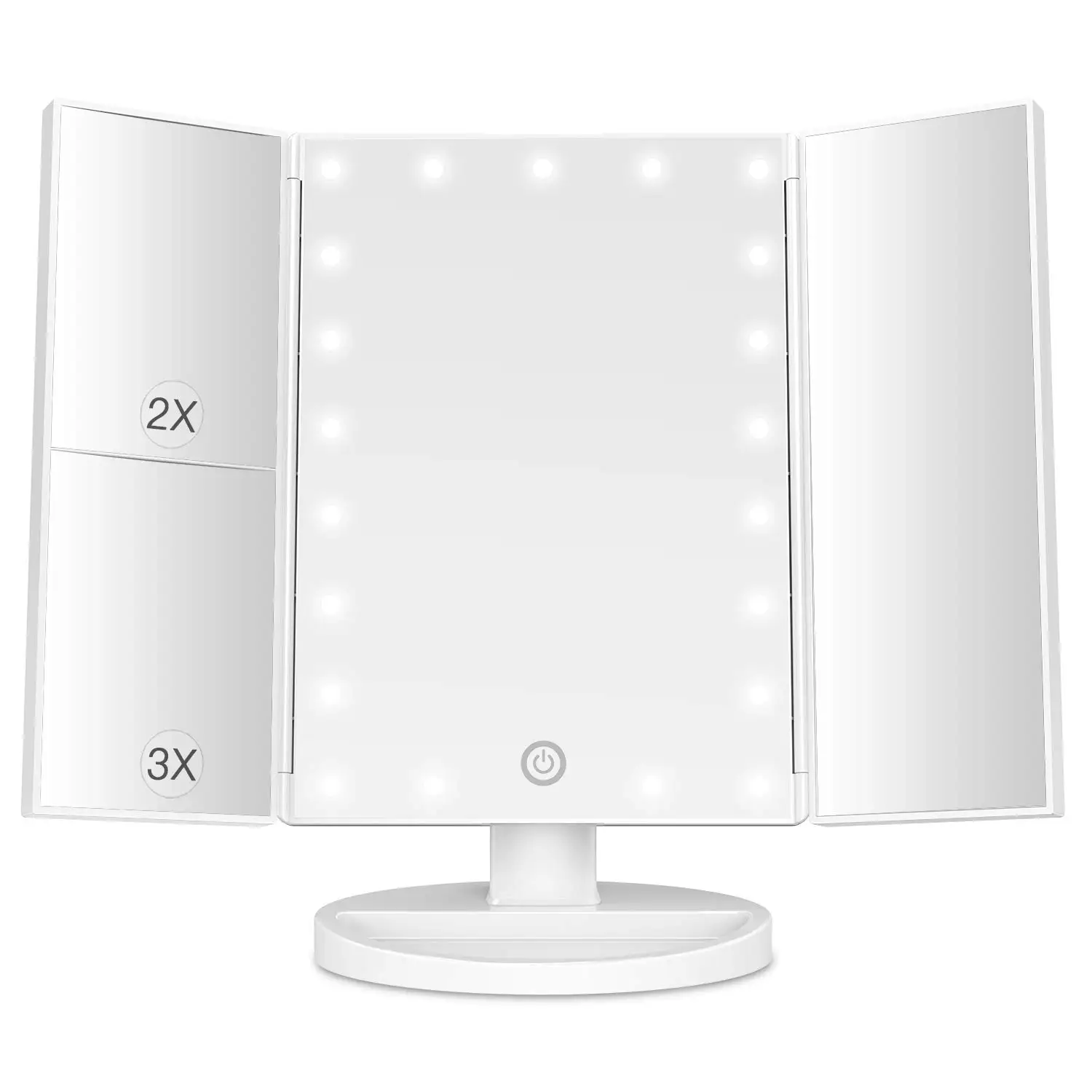 Missmeeca-Miroir de maquillage intelligent avec lumière LED, miroir à 3 voies, 2x3x