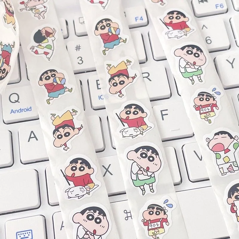 500Pcs Kawaii Crayon Shin-Chans Sealing Stickers Laptop Phone Case Stickers Diy Hand Account Car Decoration Stickers For Girls