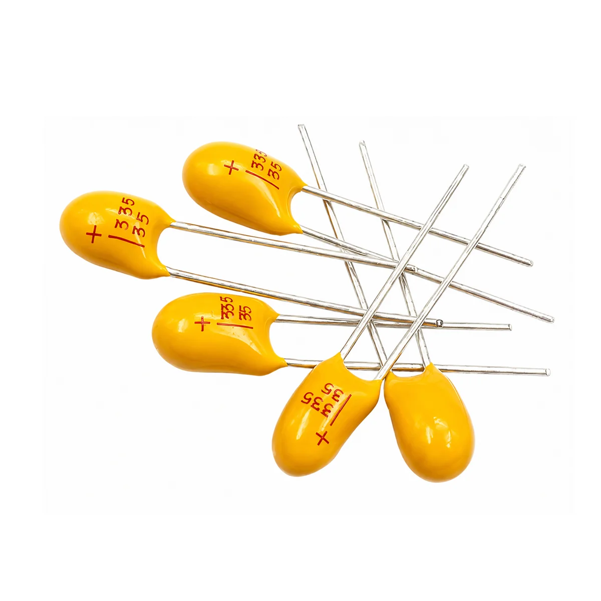 100PCS Through Hole Tantalum Capacitor 0.47uF-47uF 16V-50V Radial Lead Polarized Capacitor Component