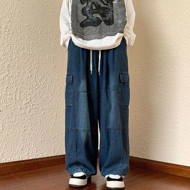 Y 2K Koreaanse Stijl Rechte Jeans Hiphop Punk Streetwear Vintage Jeans Wijde Pijpen Grote Zak Overalls Pantalon Homme Jean Hot Sale