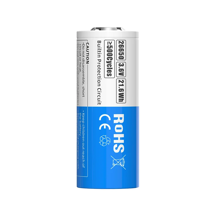 XTAR 1PC High power and large capacity 26650 6000 mAh 3.6V 110A output power tool flashlight battery with protective plate