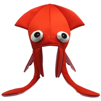 Squid traje animal para crianças, chapéu engraçado, adereços de festa, boné adulto e criança, acessório divertido, presente de Natal e Halloween, novo, 2023