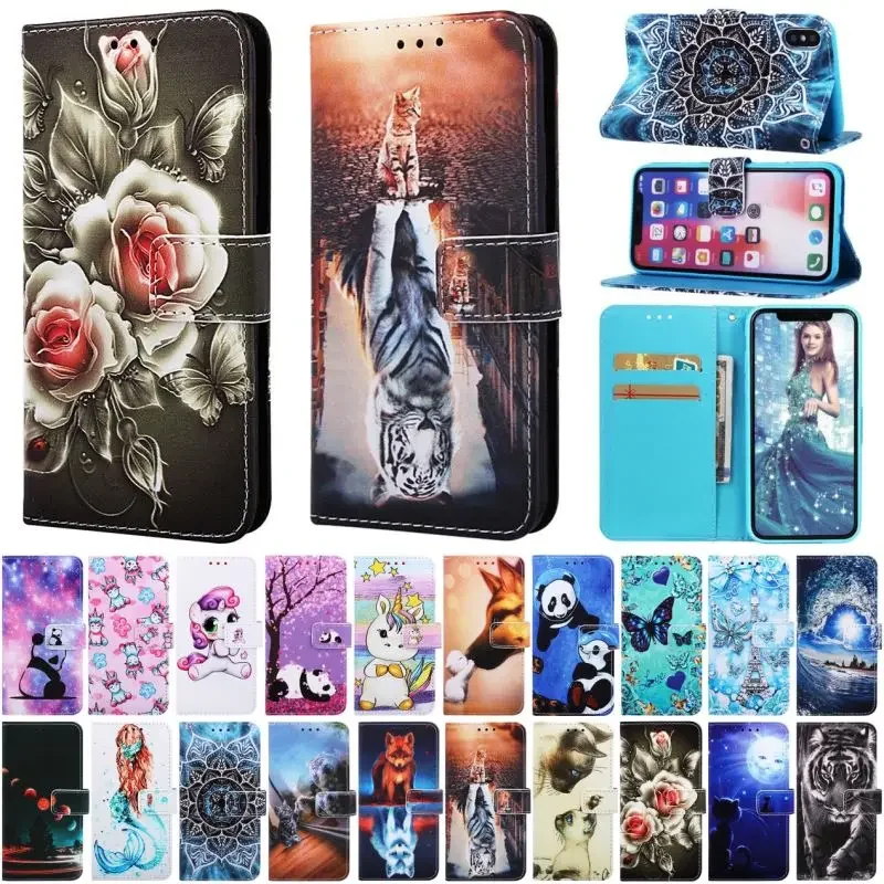 

Pop Cute Mandala Flip Phone Case For Samsung Galaxy A01 A02 A02S A03S A04 A04S A05 A05S A10 A10S Wallet Card Slot Protect Cover