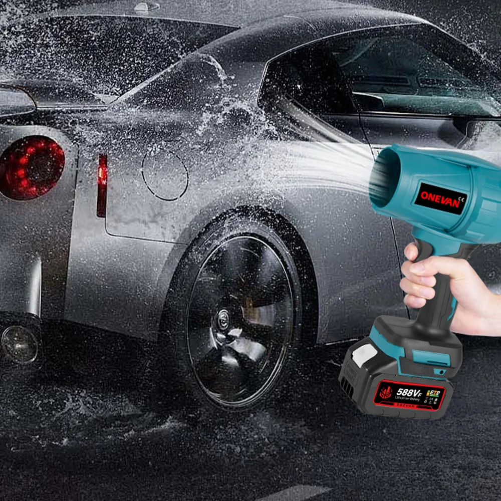 ONEVAN 200M/S Bürstenloser Turbogebläse 2000W Kabelloser Elektrischer Luftgebläse Staub- und Schneeräumwerkzeug für Makita 18V Akku