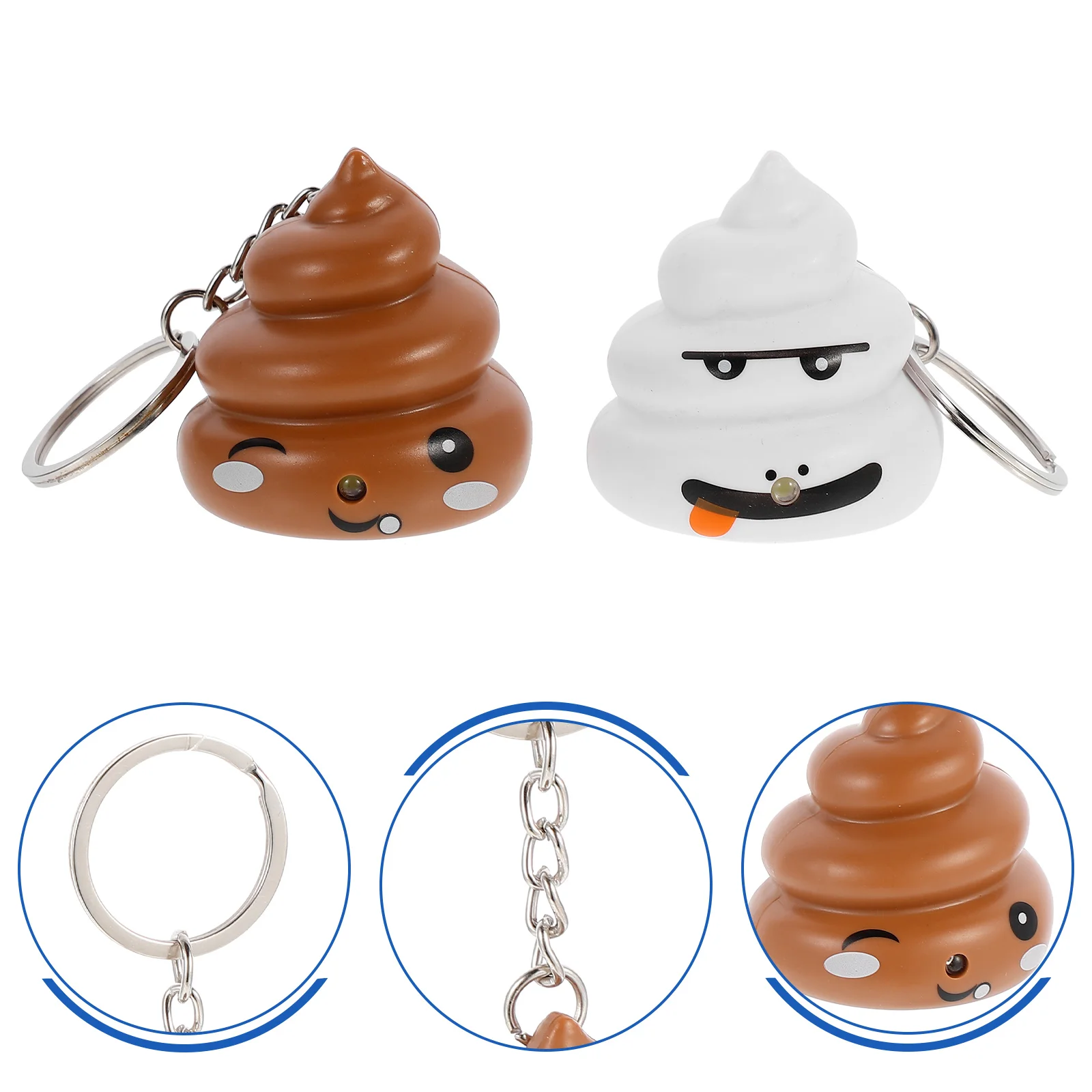 2 Pcs Key Holder Chain Keychains Poop Funny Gift Zinc Alloy Hanging Ornaments