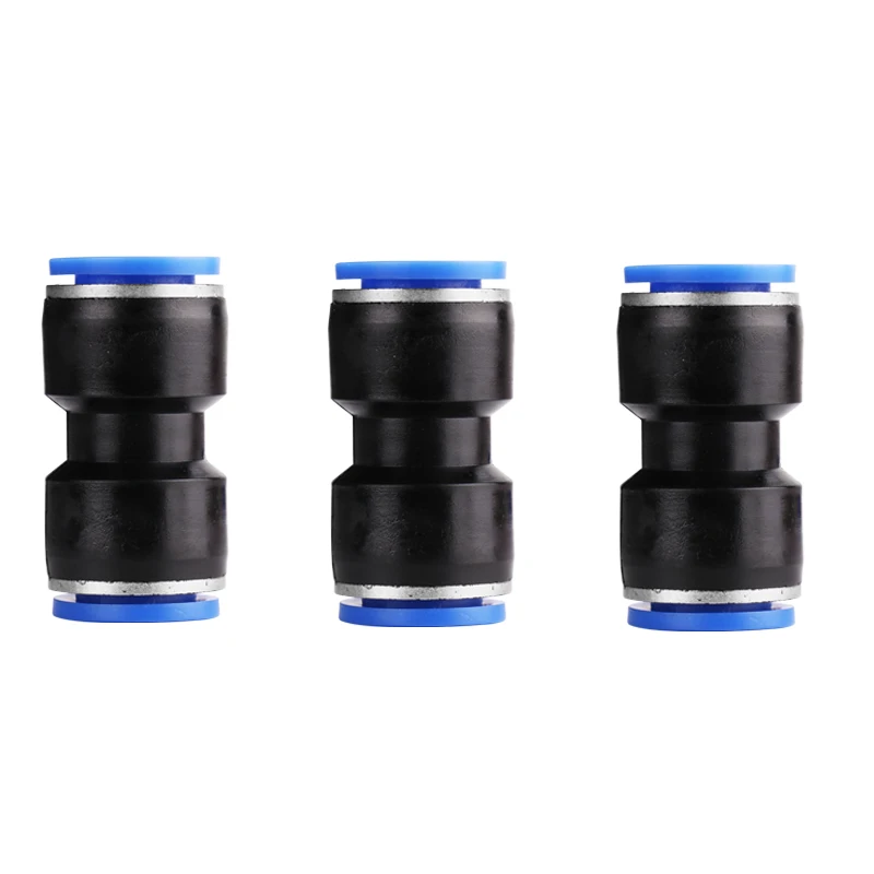 1PCS 2-Way Push-to-Connect Straight Pneumatic Fittings, PU Air Hose Quick Connectors for 4-16mm Tubes